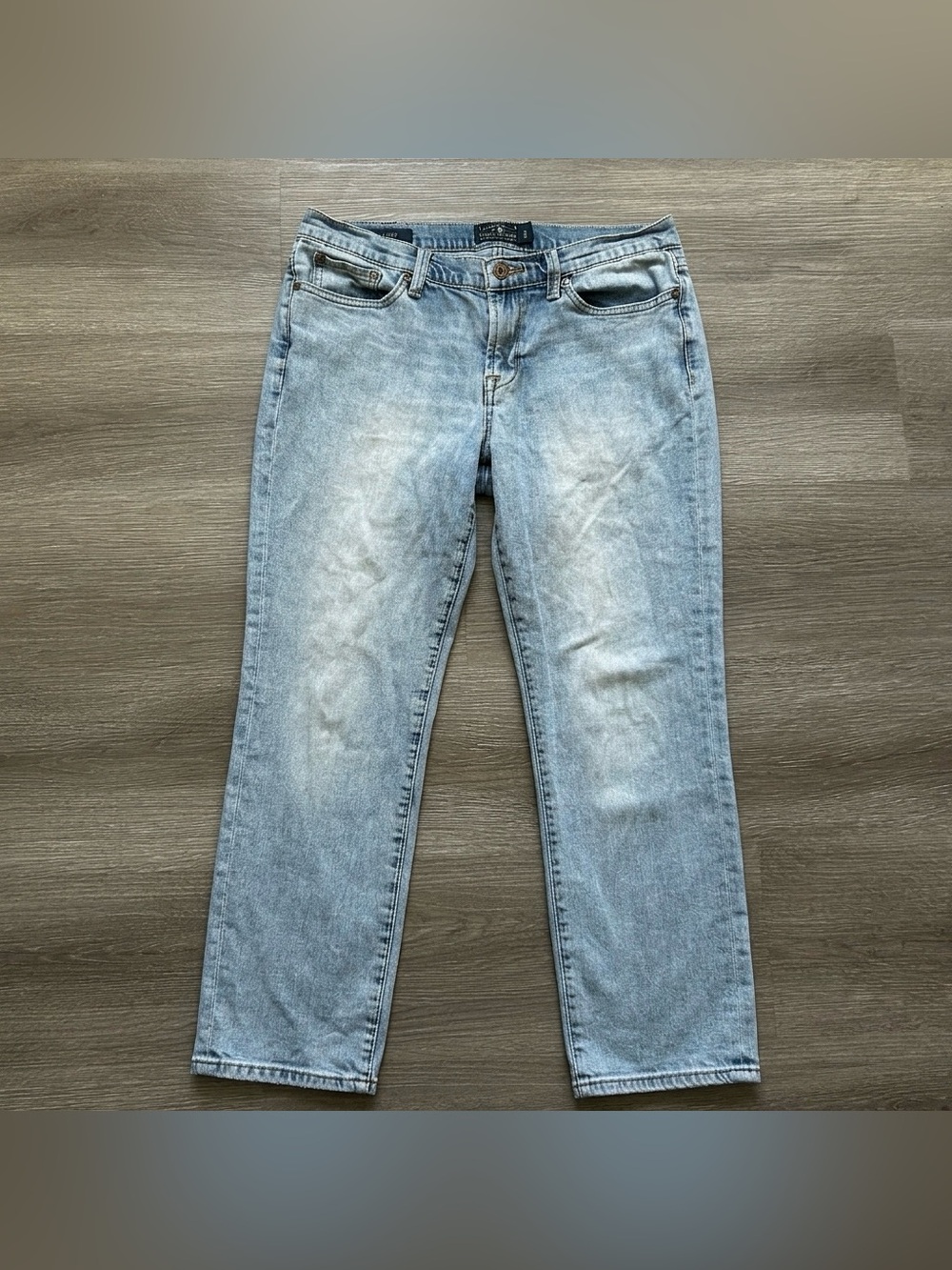 Lucky Brand Women’s Sweet Crop Straight Jeans Size 10 Light Wash Distressed